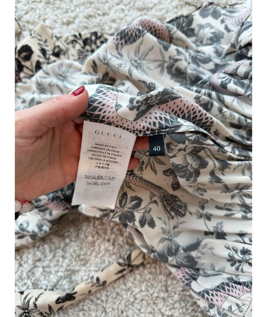 GUCCI Мульти хлопковое повседневное платье, фото 3