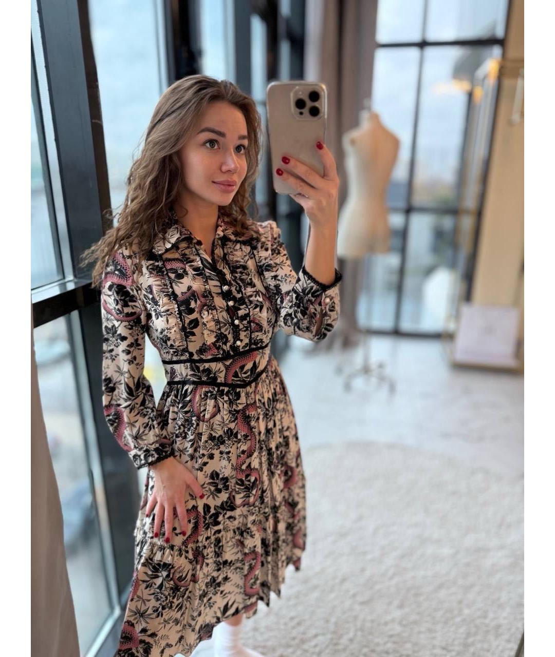 GUCCI Мульти хлопковое повседневное платье, фото 7