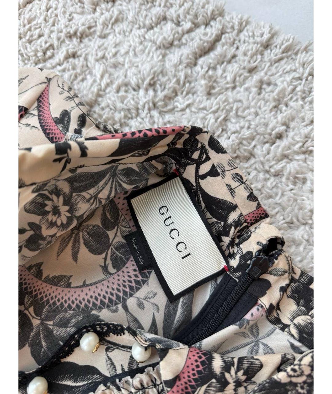 GUCCI Мульти хлопковое повседневное платье, фото 4