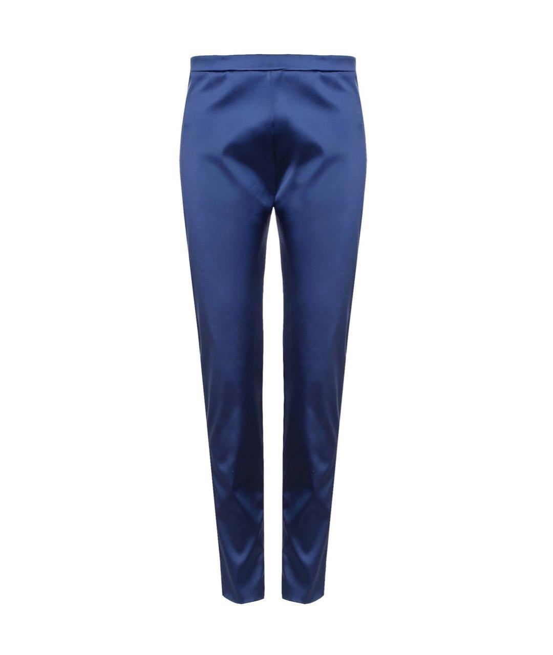 JO NO FUI Темно-синие ацетатные брюки узкие, фото 1