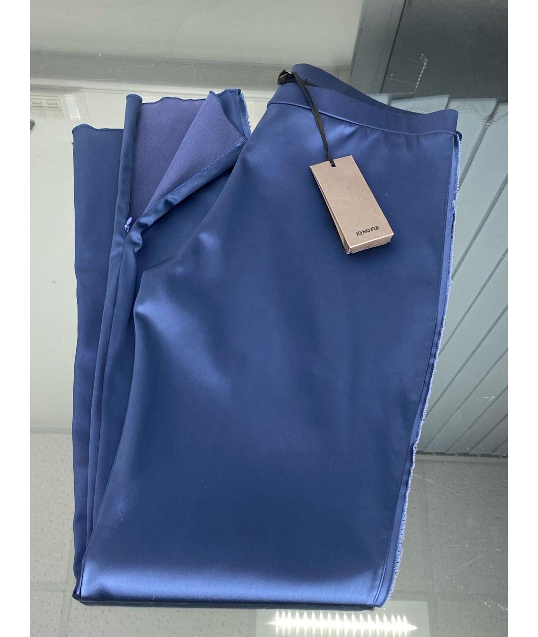 JO NO FUI Темно-синие ацетатные брюки узкие, фото 5