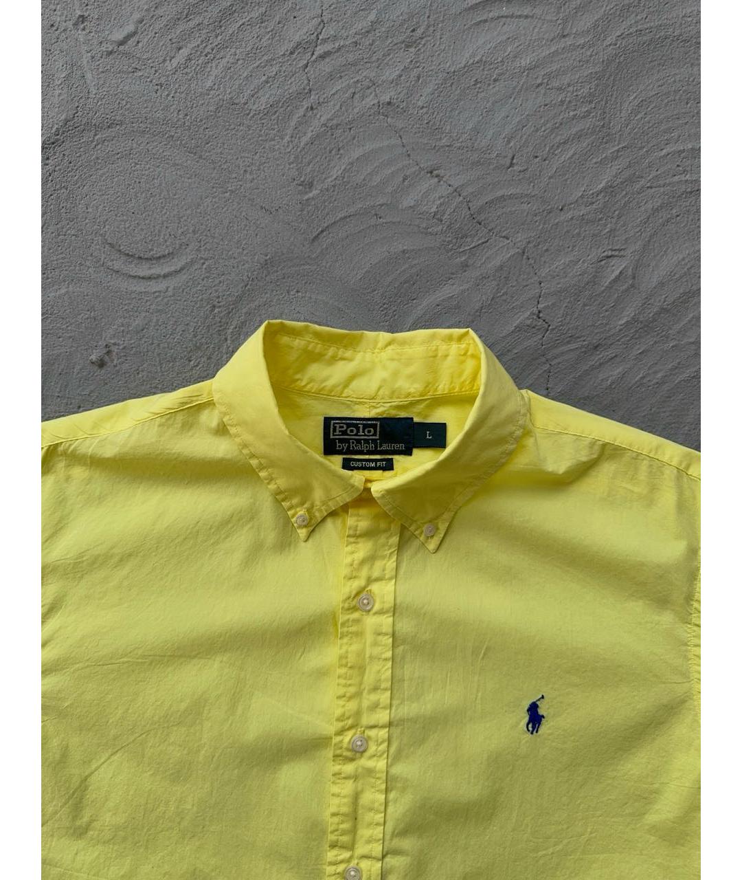 POLO RALPH LAUREN Желтая хлопковая кэжуал рубашка, фото 3