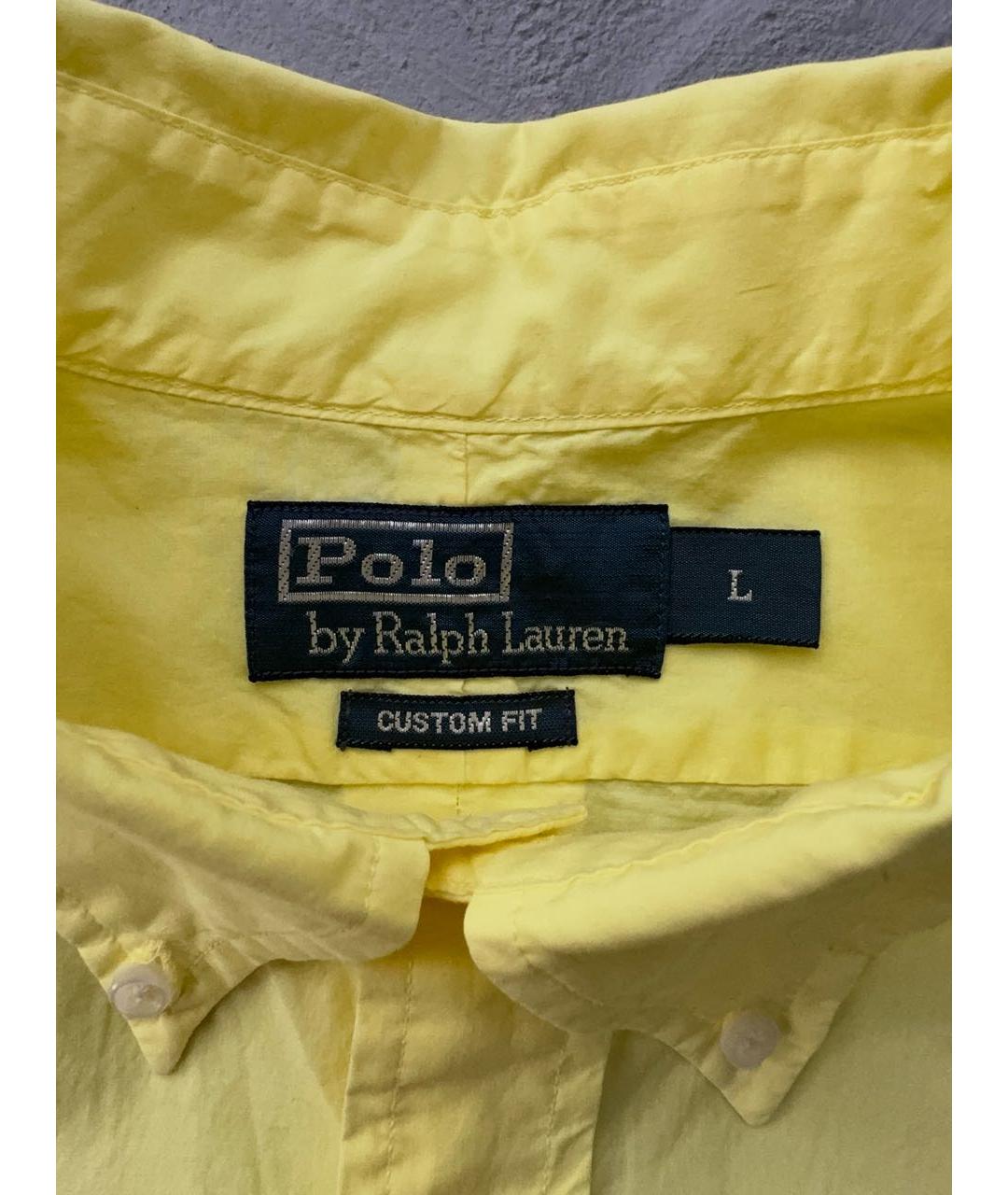 POLO RALPH LAUREN Желтая хлопковая кэжуал рубашка, фото 6