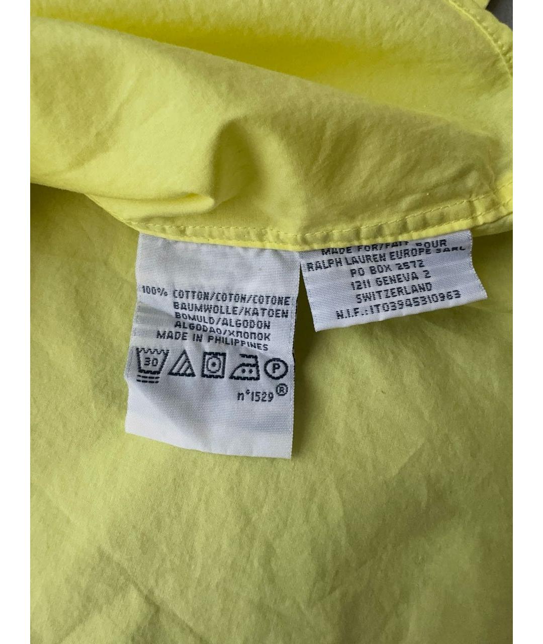 POLO RALPH LAUREN Желтая хлопковая кэжуал рубашка, фото 8