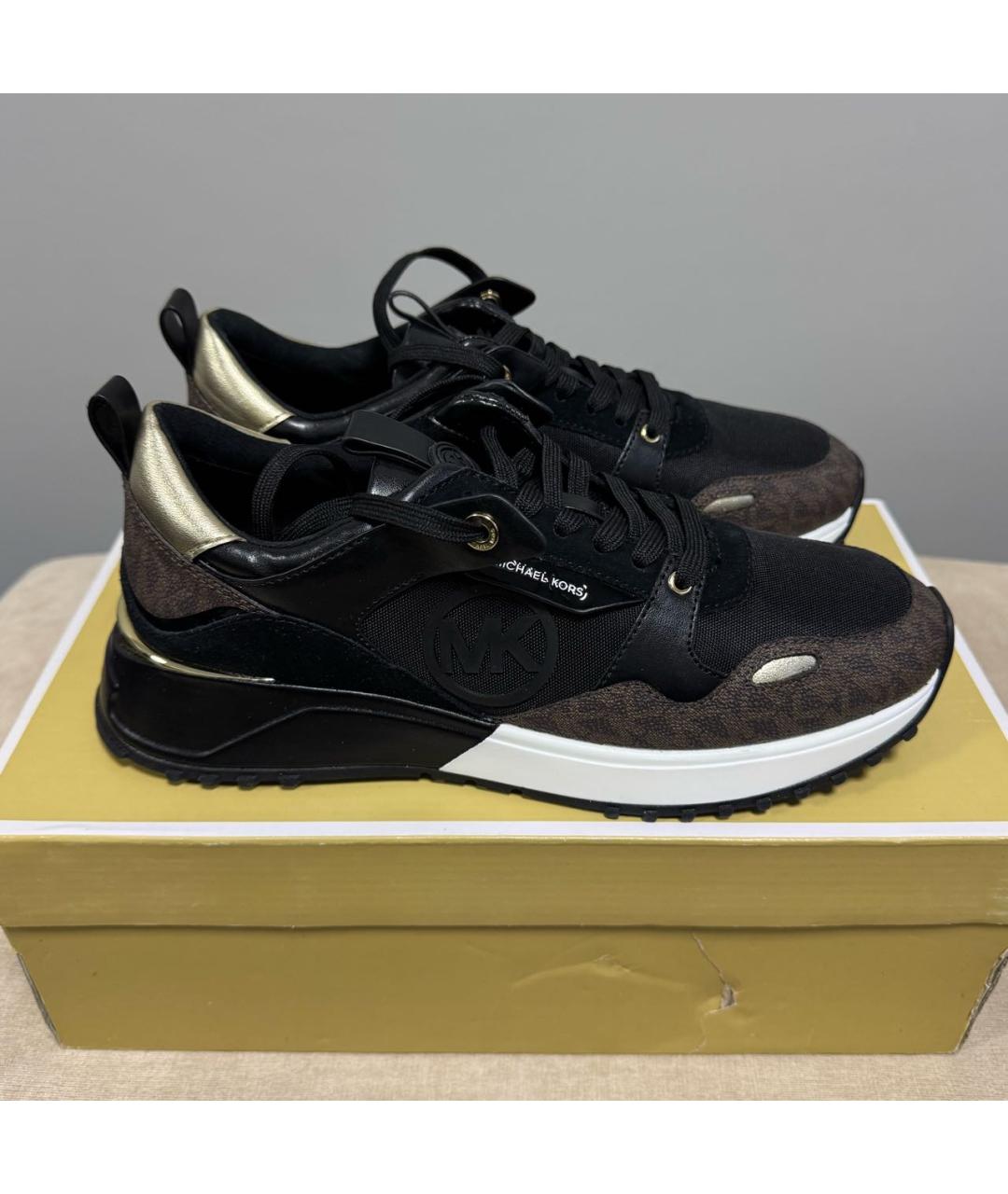 MICHAEL KORS Коричневые кожаные кроссовки, фото 7