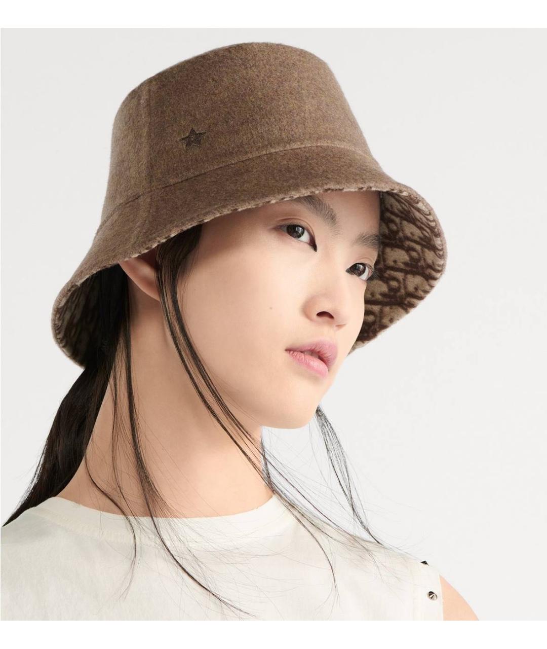 CHRISTIAN DIOR Бежевая шерстяная панама, фото 5