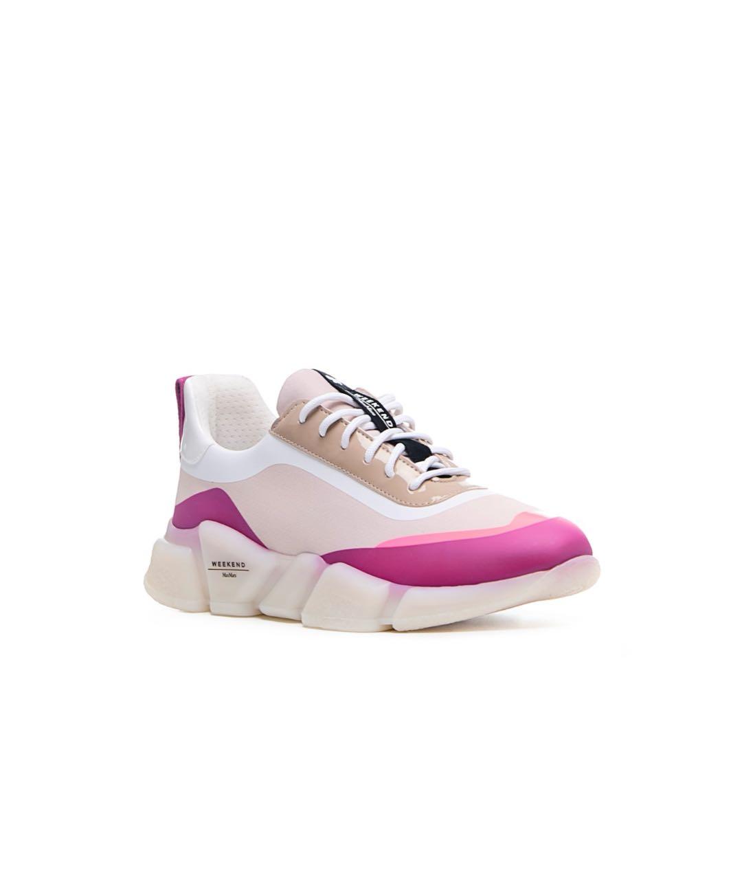 WEEKEND MAX MARA Розовые кожаные кроссовки, фото 2