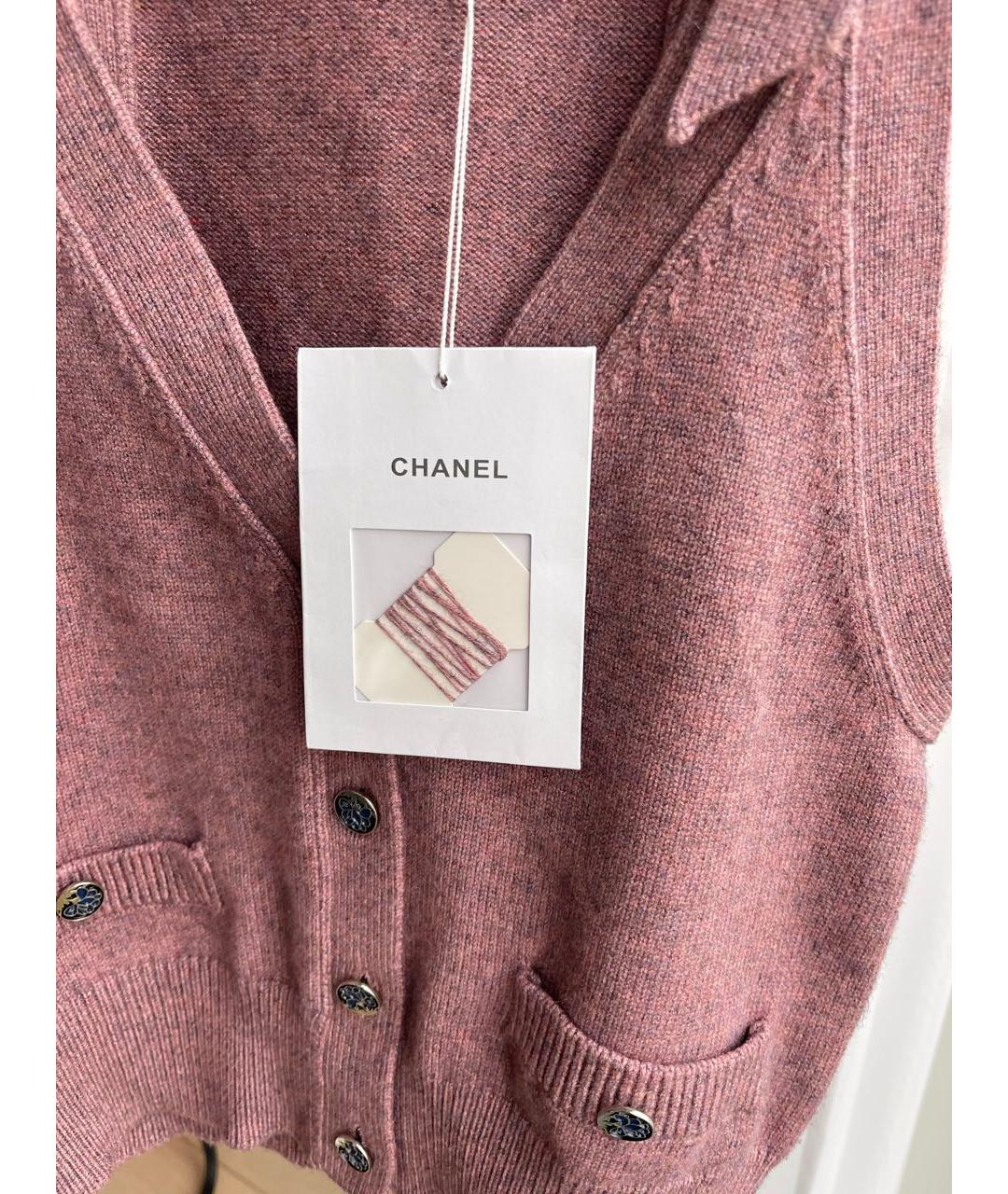 CHANEL Розовый кашемировый жилет, фото 5