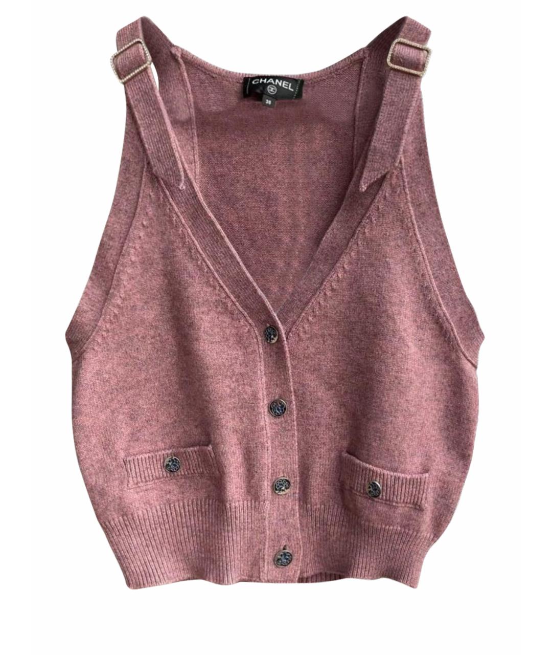 CHANEL Розовый кашемировый жилет, фото 1