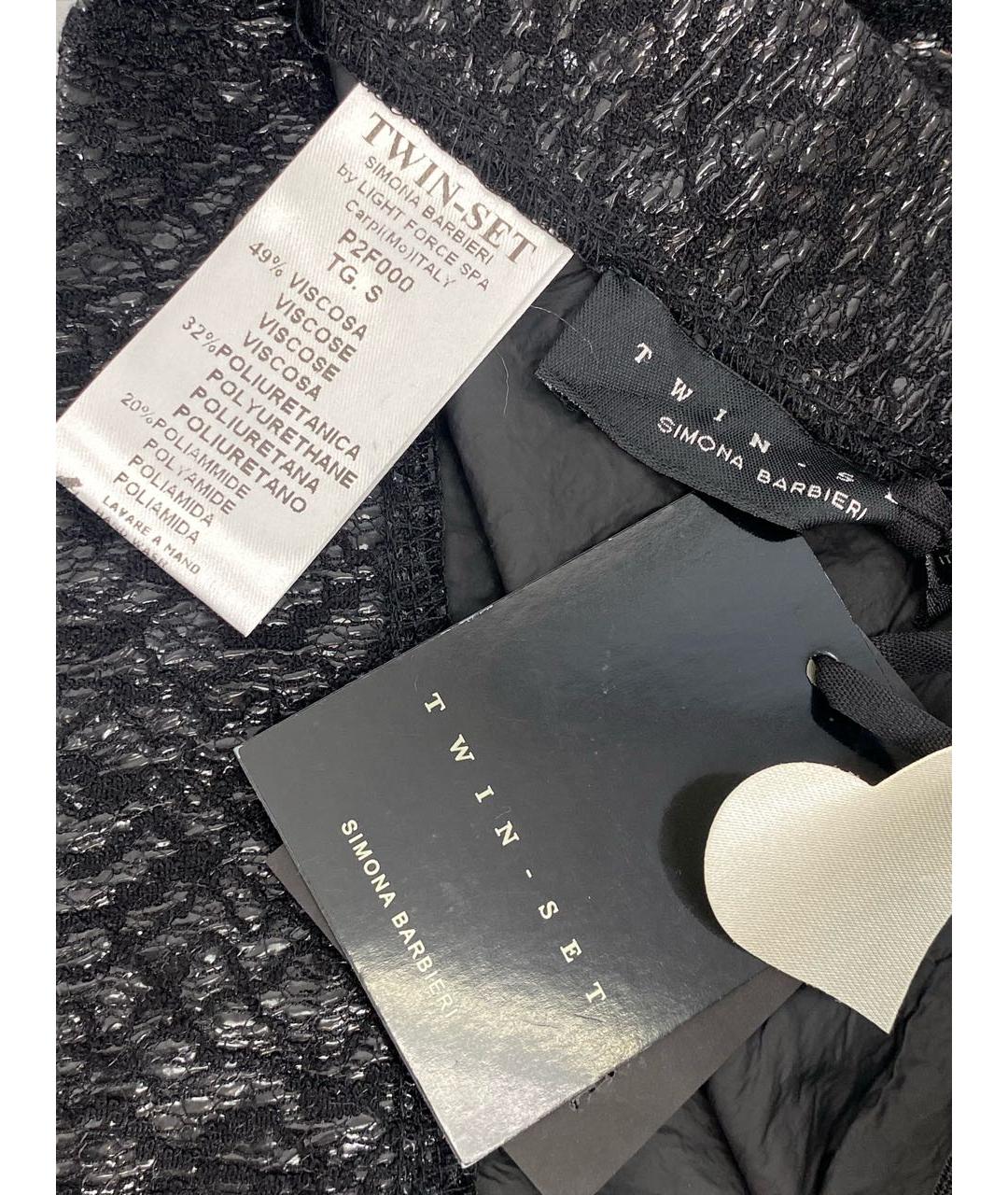 TWIN-SET Черные вискозные леггинсы и велосипедки, фото 4