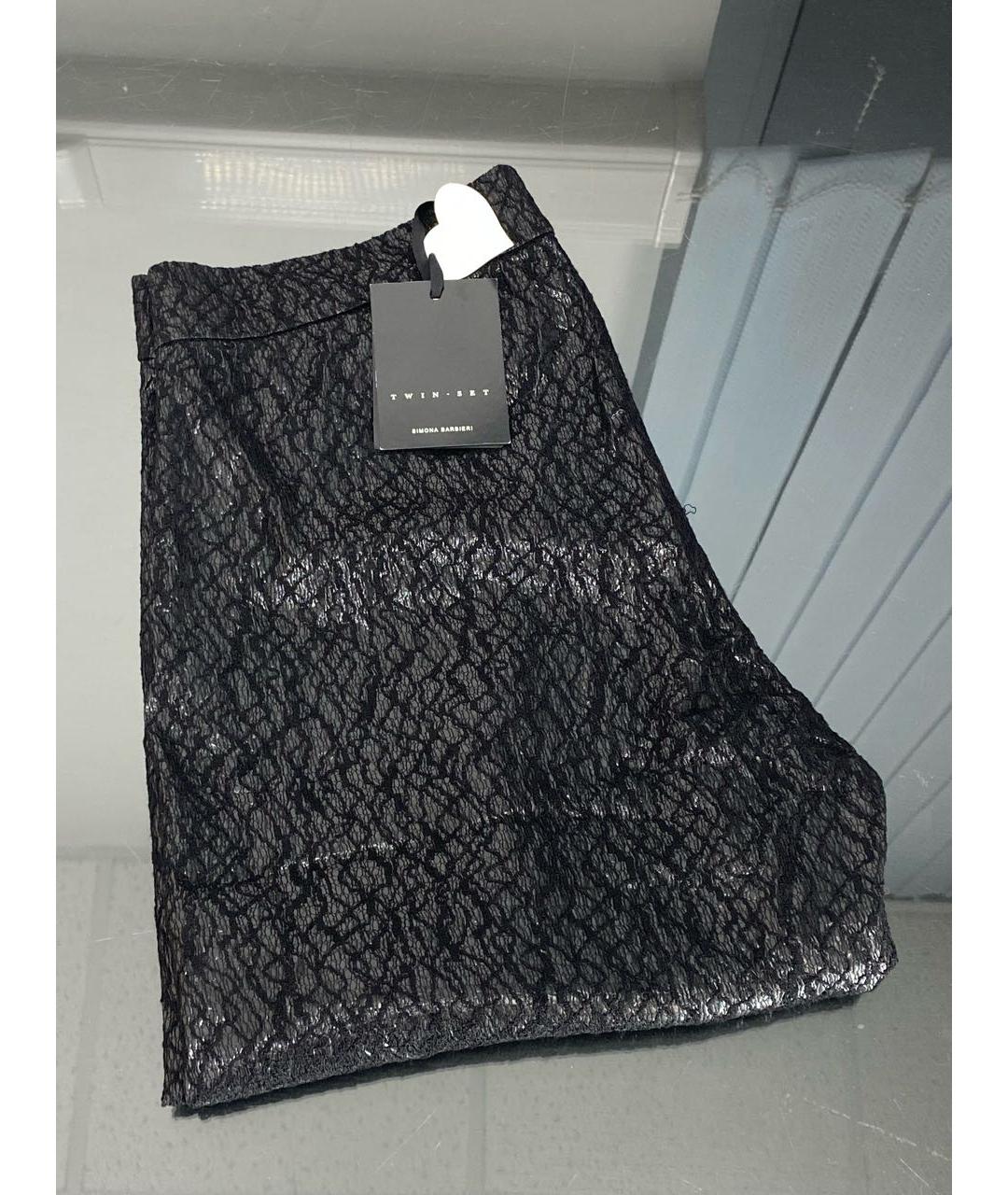 TWIN-SET Черные вискозные леггинсы и велосипедки, фото 5