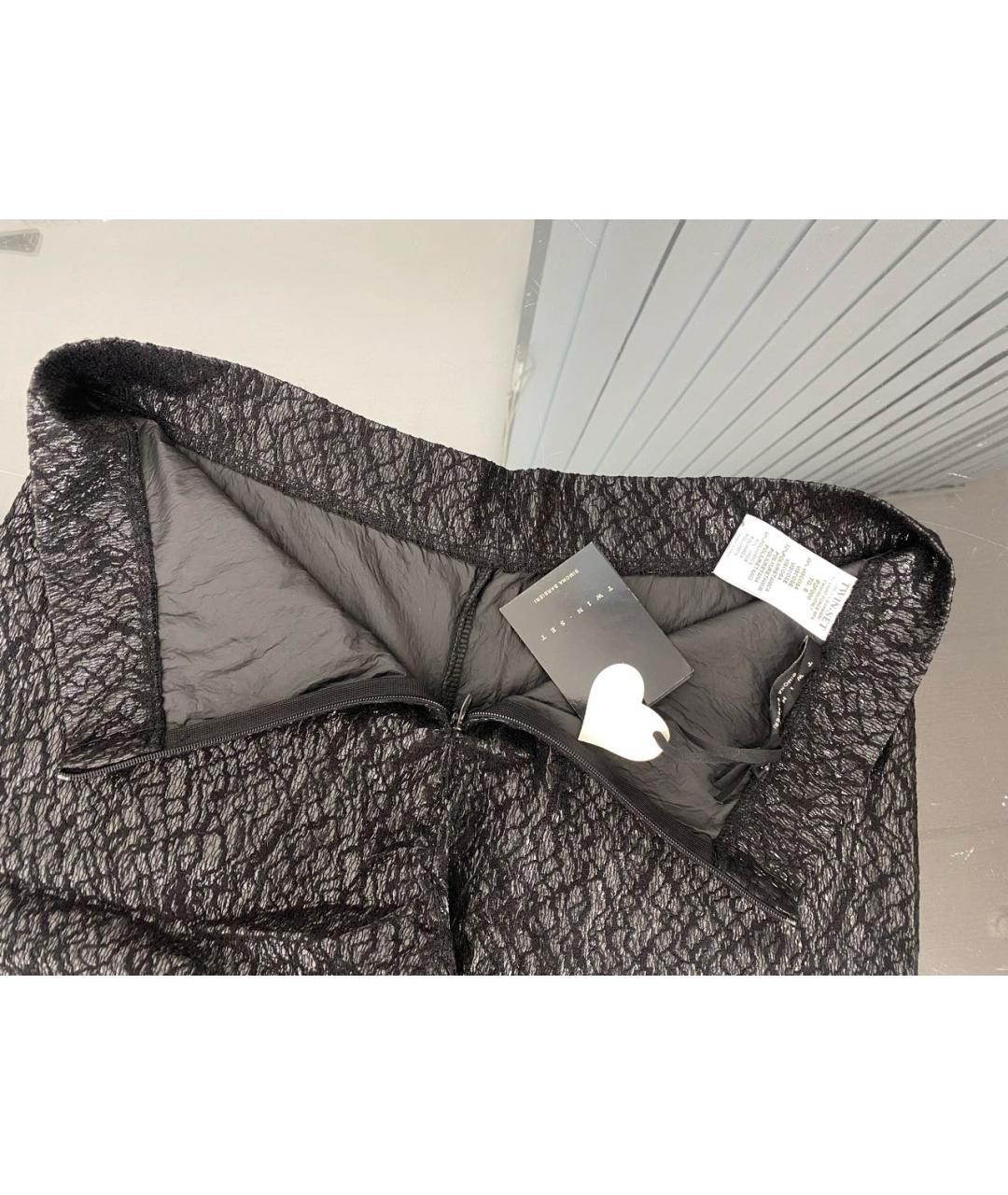 TWIN-SET Черные вискозные леггинсы и велосипедки, фото 3