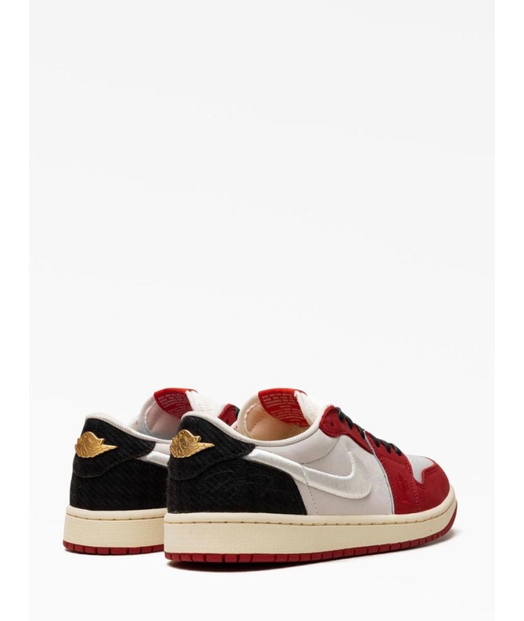 JORDAN Красные кожаные низкие кроссовки / кеды, фото 3