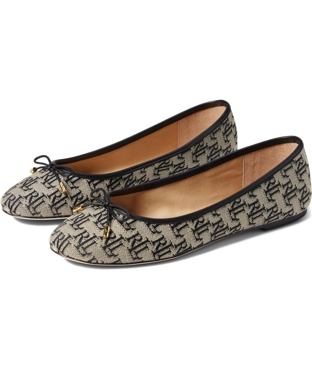 RALPH LAUREN Бежевые текстильные балетки, фото 3