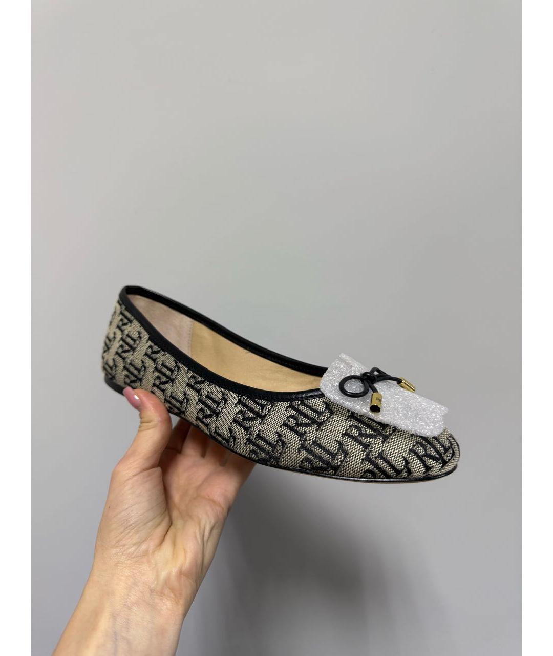 RALPH LAUREN Бежевые текстильные балетки, фото 6