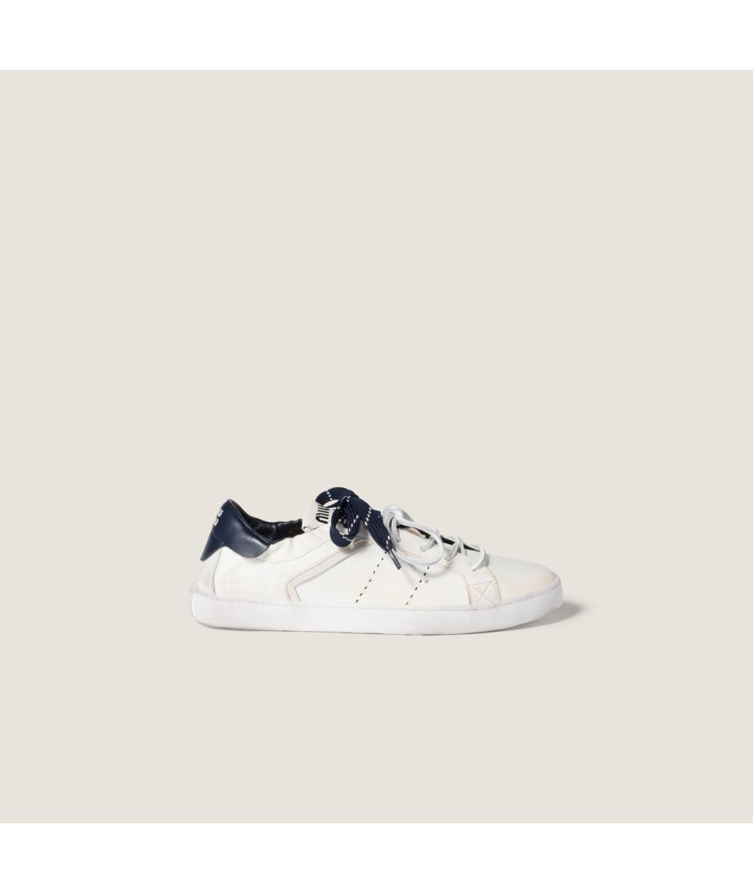 MIU MIU Белые кожаные кеды, фото 5