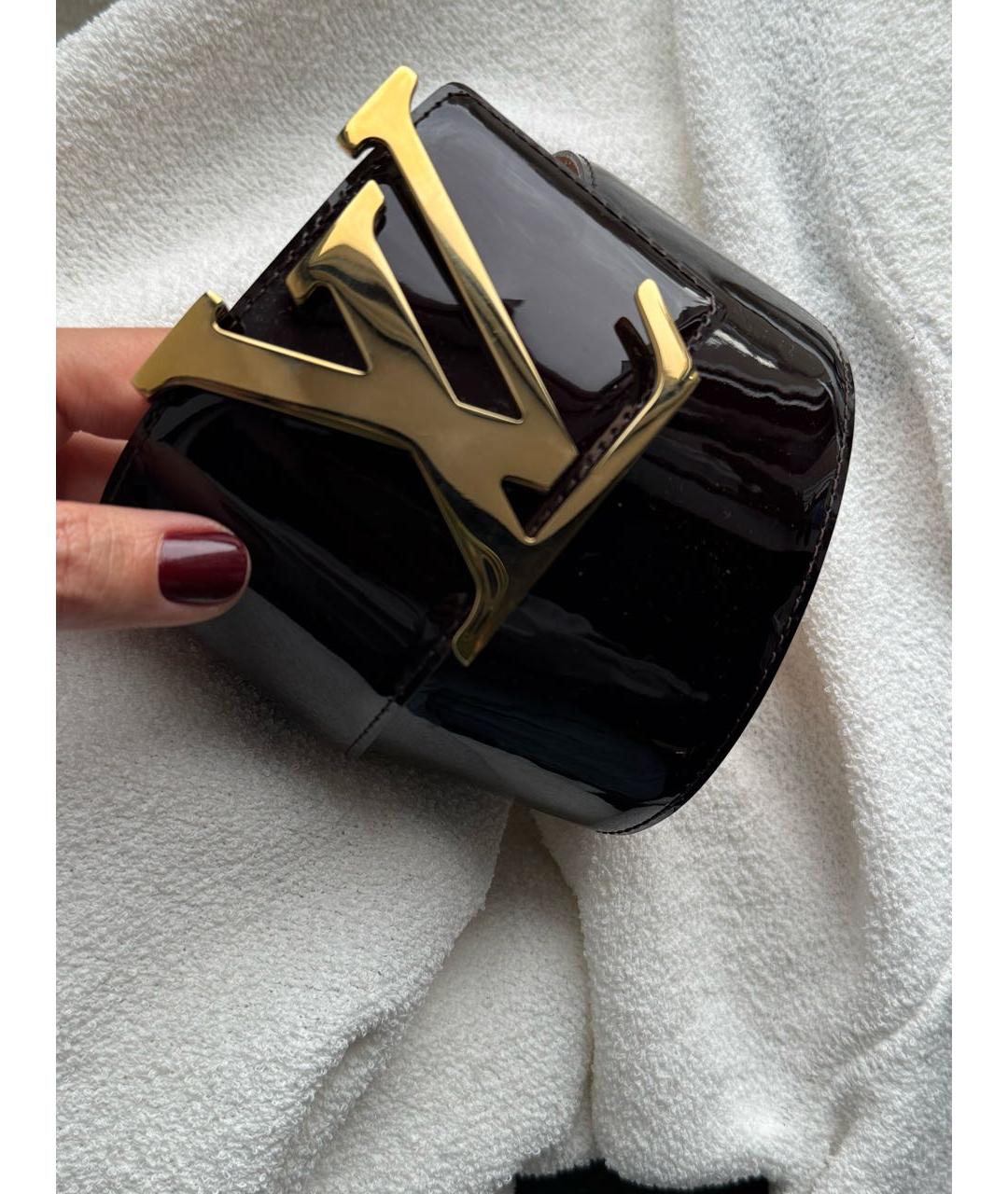 LOUIS VUITTON Бордовый ремень из лакированной кожи, фото 2