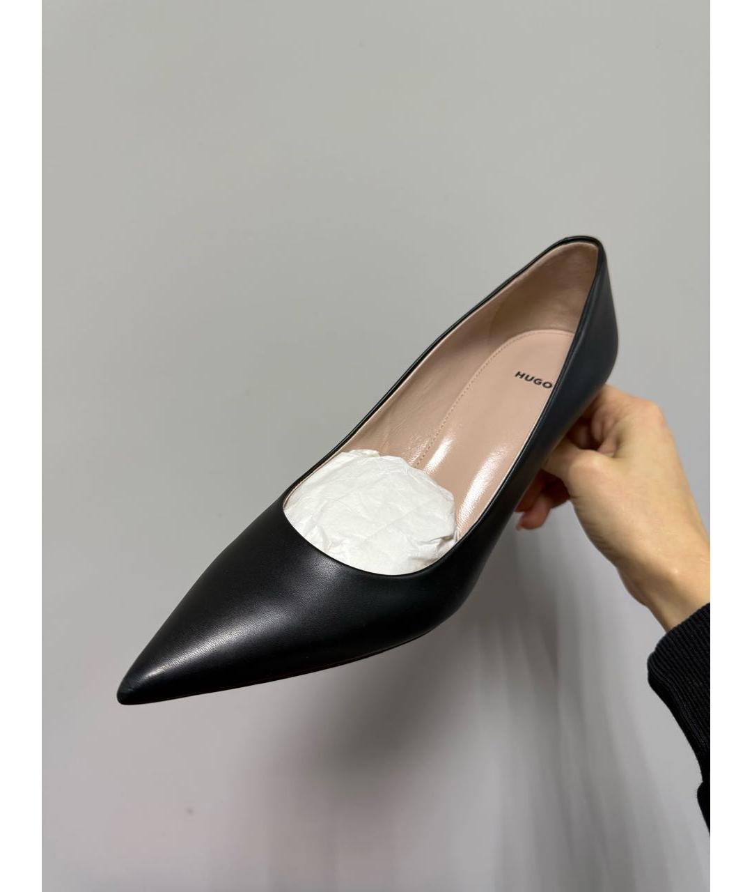HUGO Черные кожаные туфли, фото 4