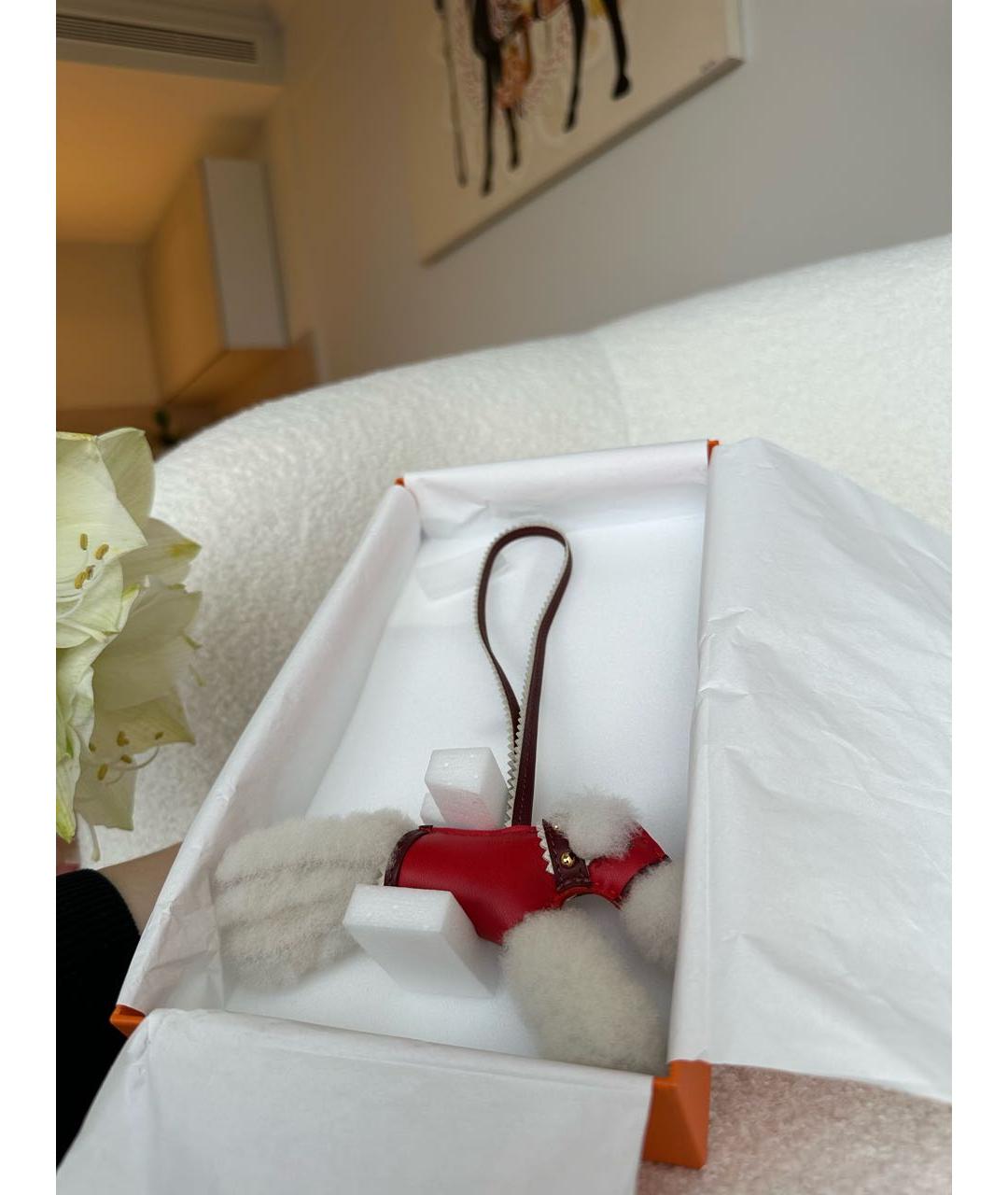 HERMES Красный брелок, фото 2