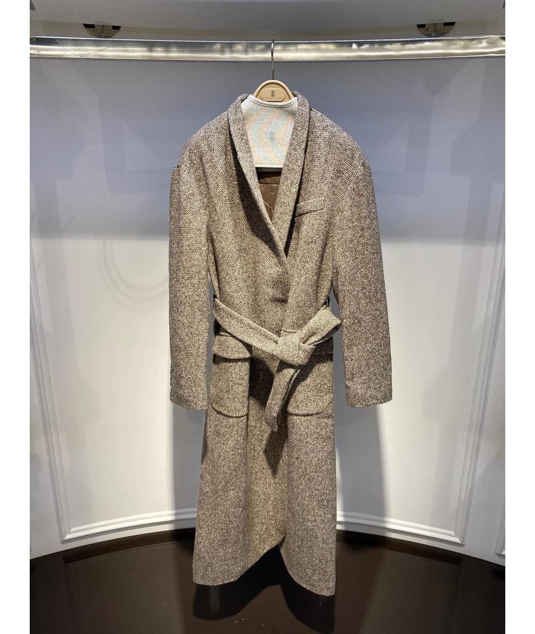 BRUNELLO CUCINELLI Бежевое шерстяное пальто, фото 2