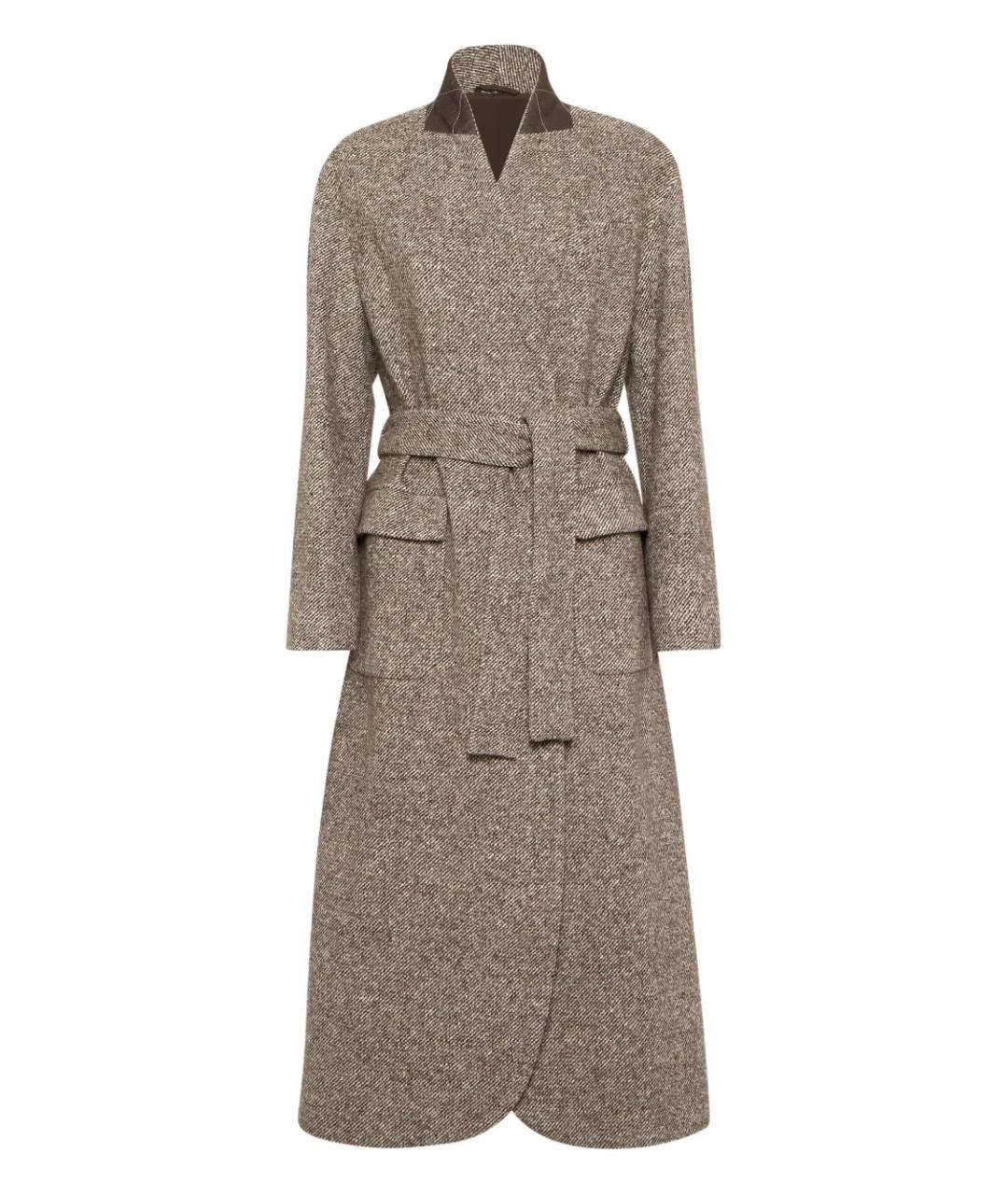 BRUNELLO CUCINELLI Бежевое шерстяное пальто, фото 1