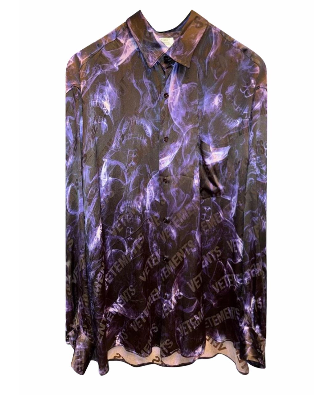 VETEMENTS Фиолетовая шелковая кэжуал рубашка, фото 1