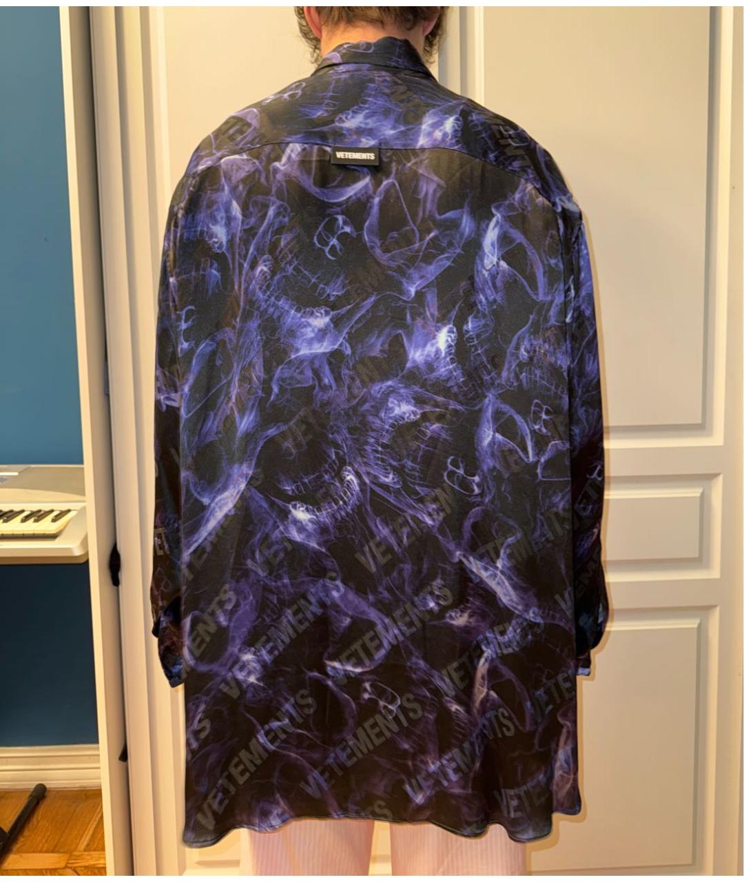 VETEMENTS Фиолетовая шелковая кэжуал рубашка, фото 7