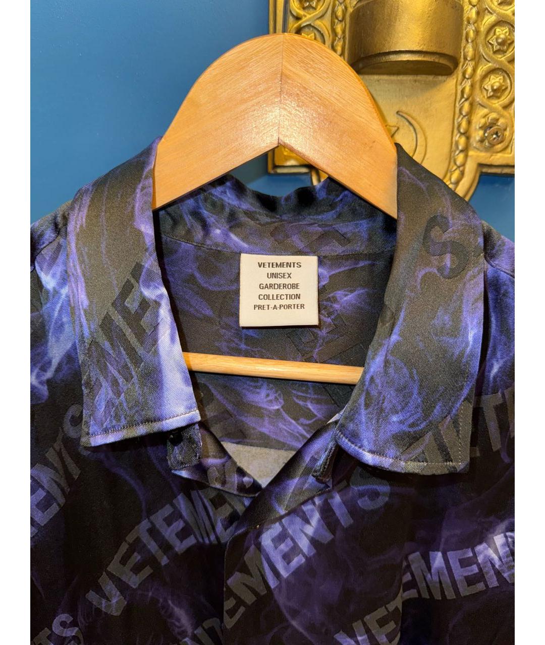 VETEMENTS Фиолетовая шелковая кэжуал рубашка, фото 3
