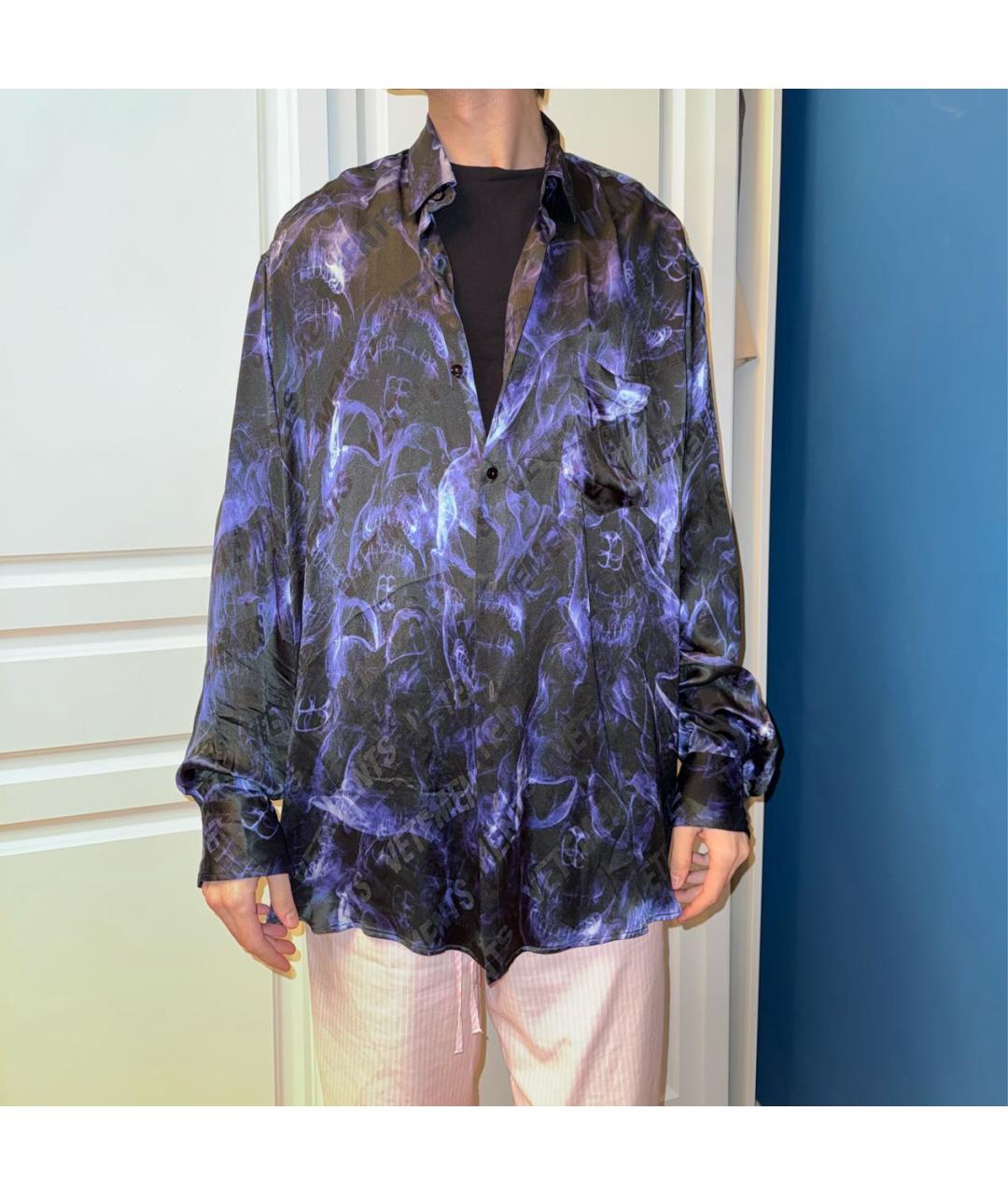 VETEMENTS Фиолетовая шелковая кэжуал рубашка, фото 6