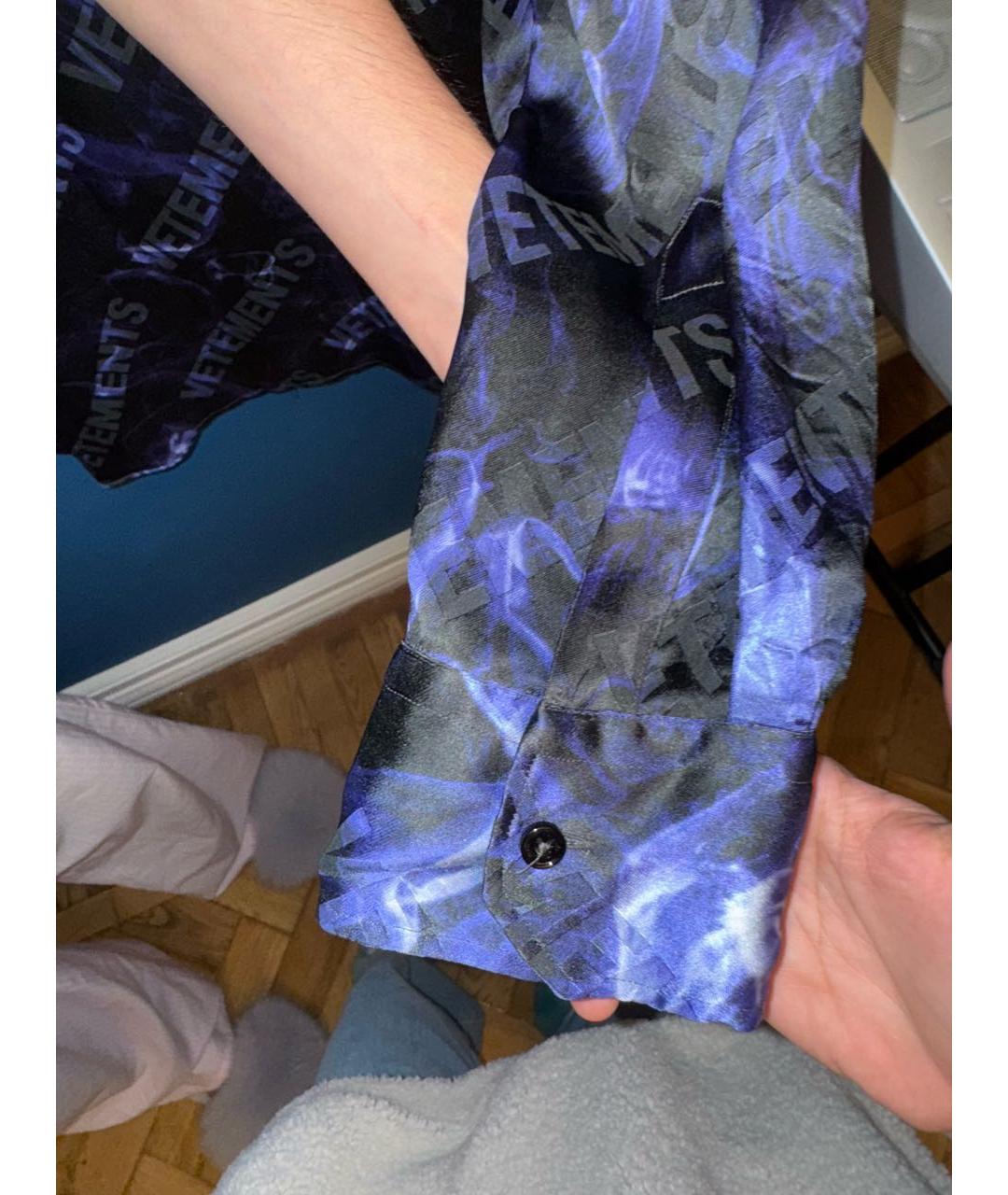 VETEMENTS Фиолетовая шелковая кэжуал рубашка, фото 5