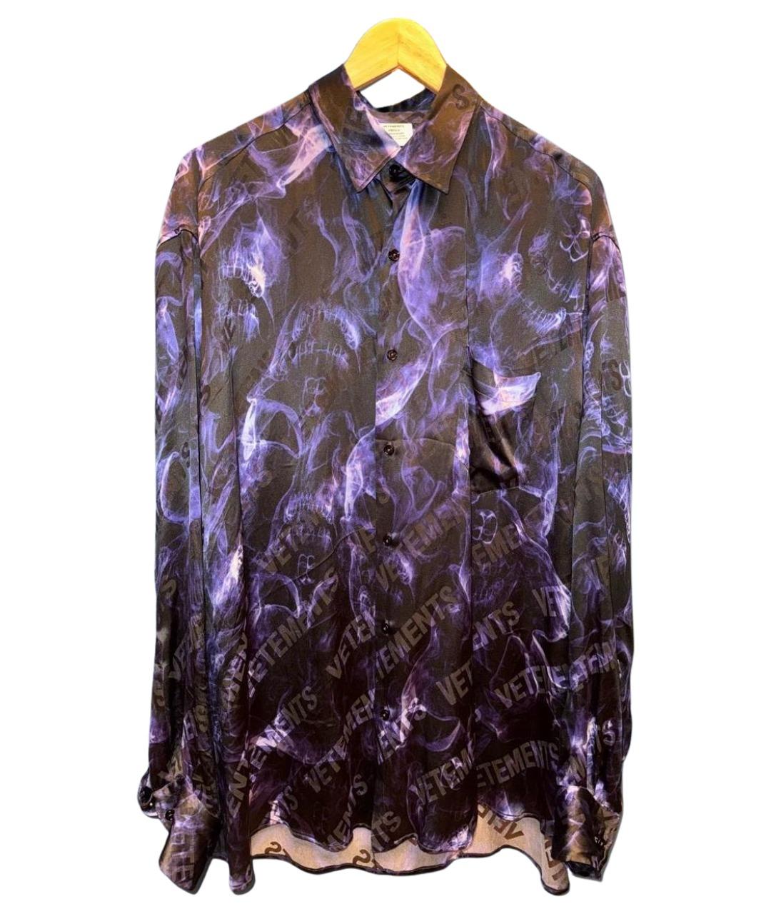 VETEMENTS Фиолетовая шелковая кэжуал рубашка, фото 9