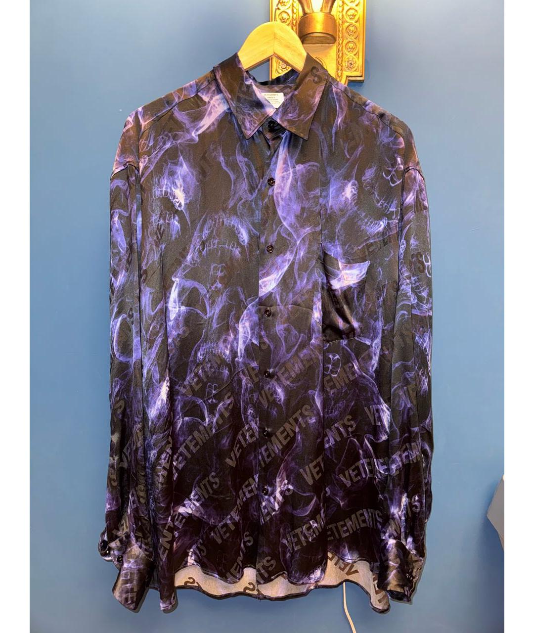 VETEMENTS Фиолетовая шелковая кэжуал рубашка, фото 8
