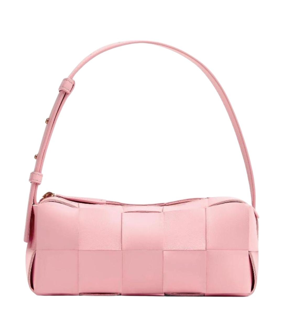 BOTTEGA VENETA Розовая кожаная сумка с короткими ручками, фото 1