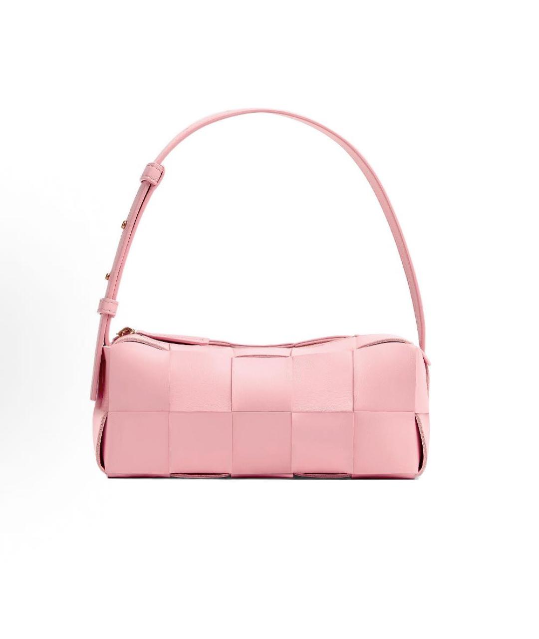 BOTTEGA VENETA Розовая кожаная сумка с короткими ручками, фото 6