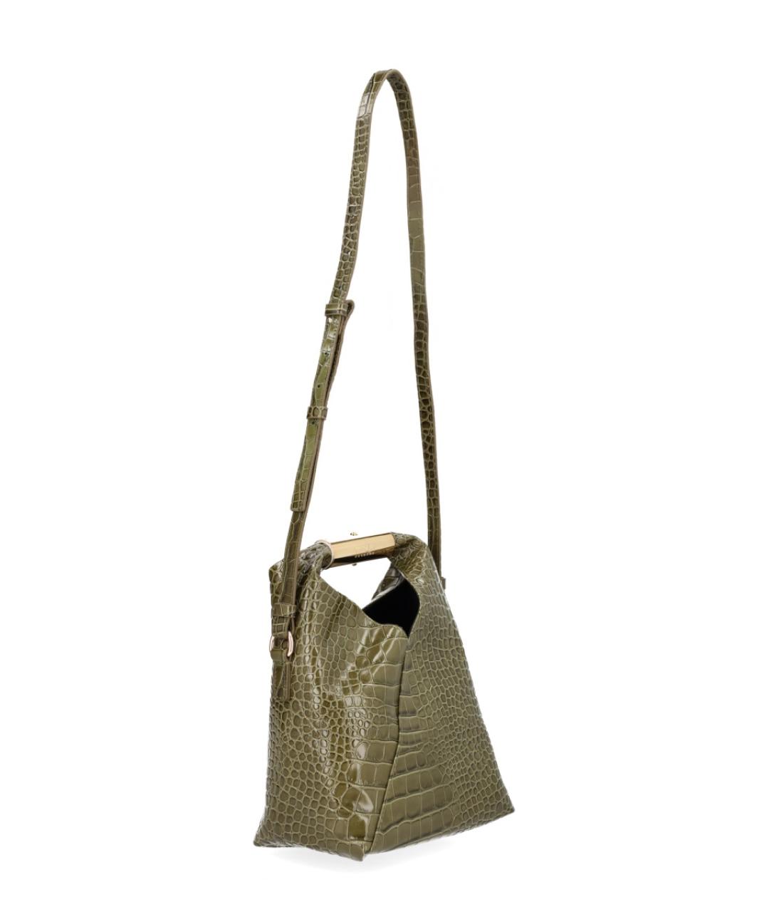 MM6 MAISON MARGIELA Зеленая кожаная сумка тоут, фото 2