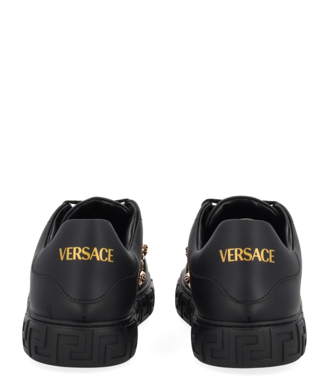 VERSACE Черные низкие кроссовки / кеды, фото 4