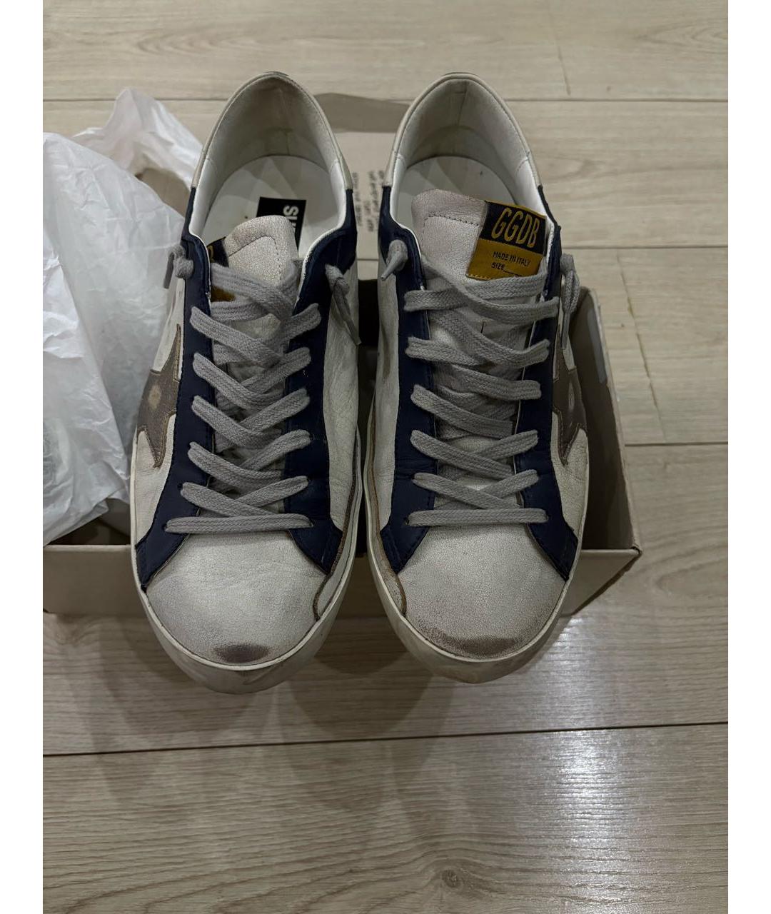 GOLDEN GOOSE DELUXE BRAND Белые кожаные низкие кроссовки / кеды, фото 2