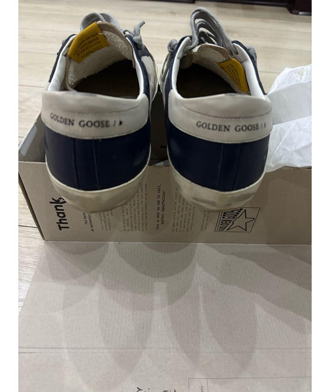 GOLDEN GOOSE DELUXE BRAND Белые кожаные низкие кроссовки / кеды, фото 4