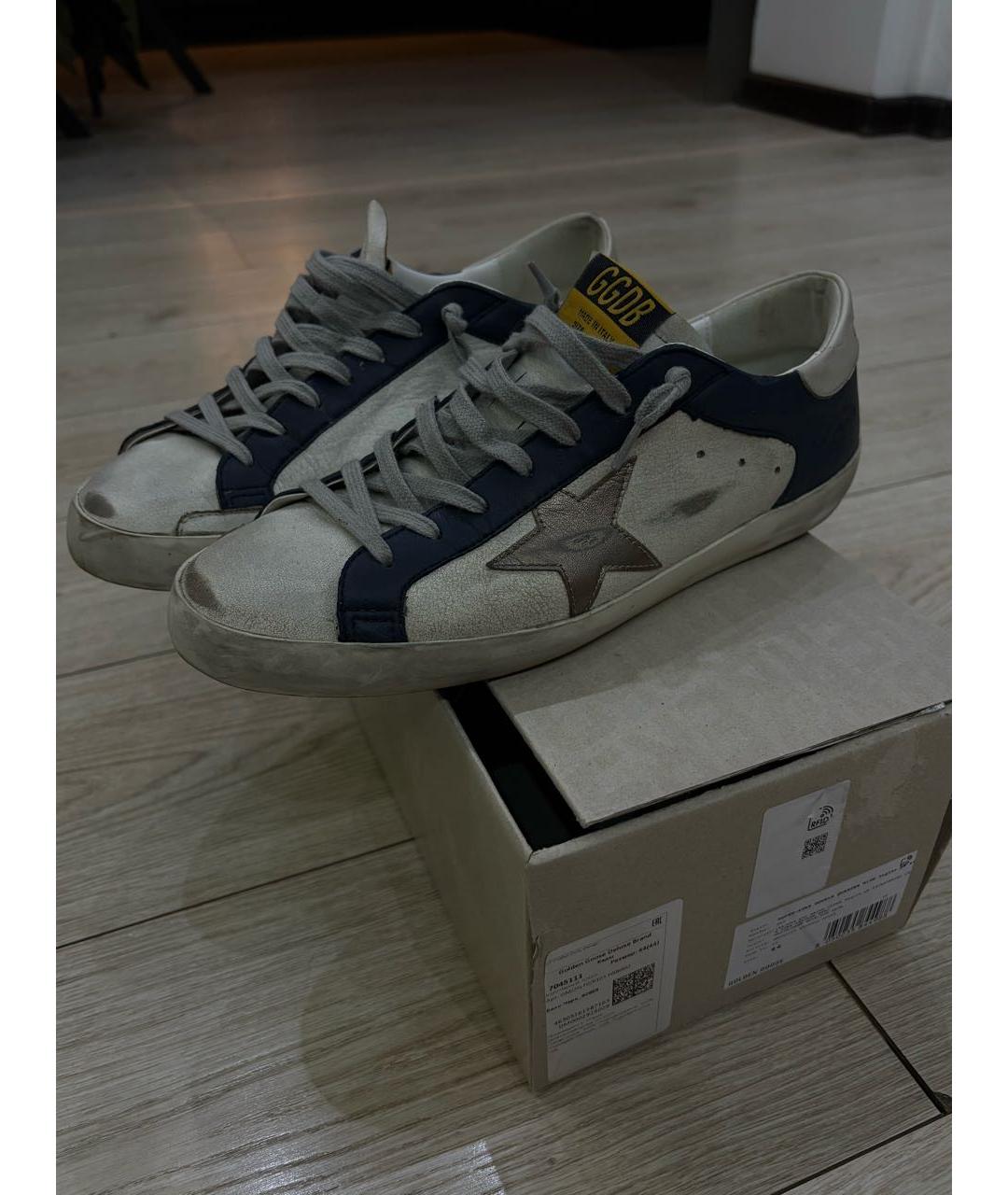 GOLDEN GOOSE DELUXE BRAND Белые кожаные низкие кроссовки / кеды, фото 5