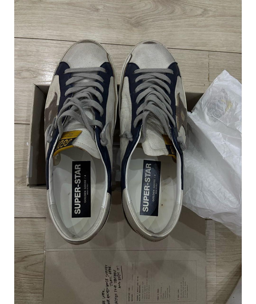 GOLDEN GOOSE DELUXE BRAND Белые кожаные низкие кроссовки / кеды, фото 3