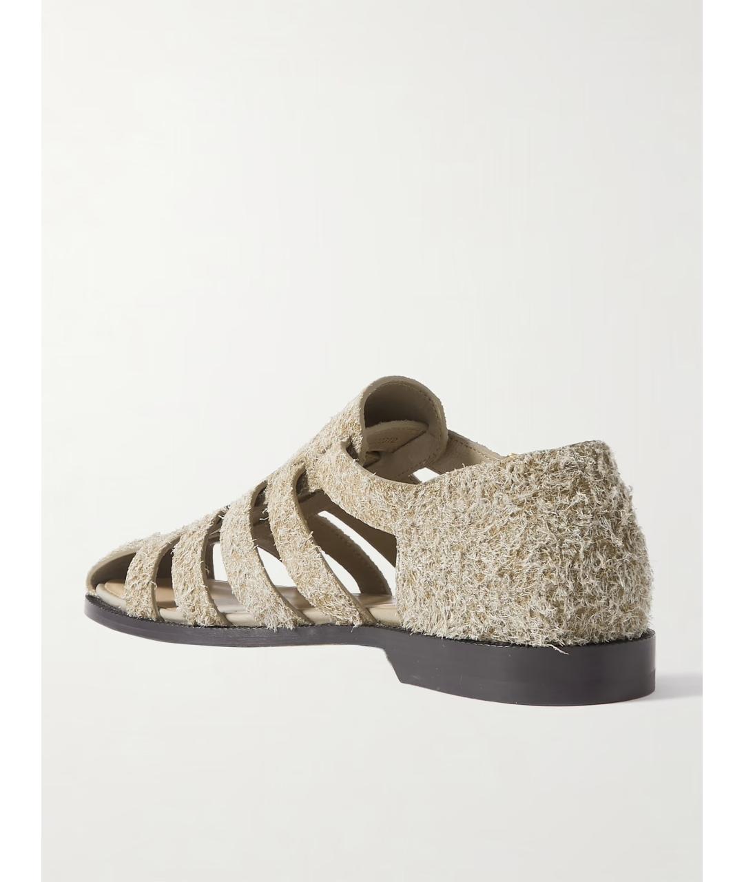 LOEWE Бежевые замшевые сандалии, фото 5