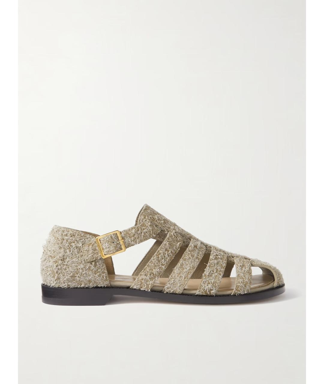 LOEWE Бежевые замшевые сандалии, фото 6