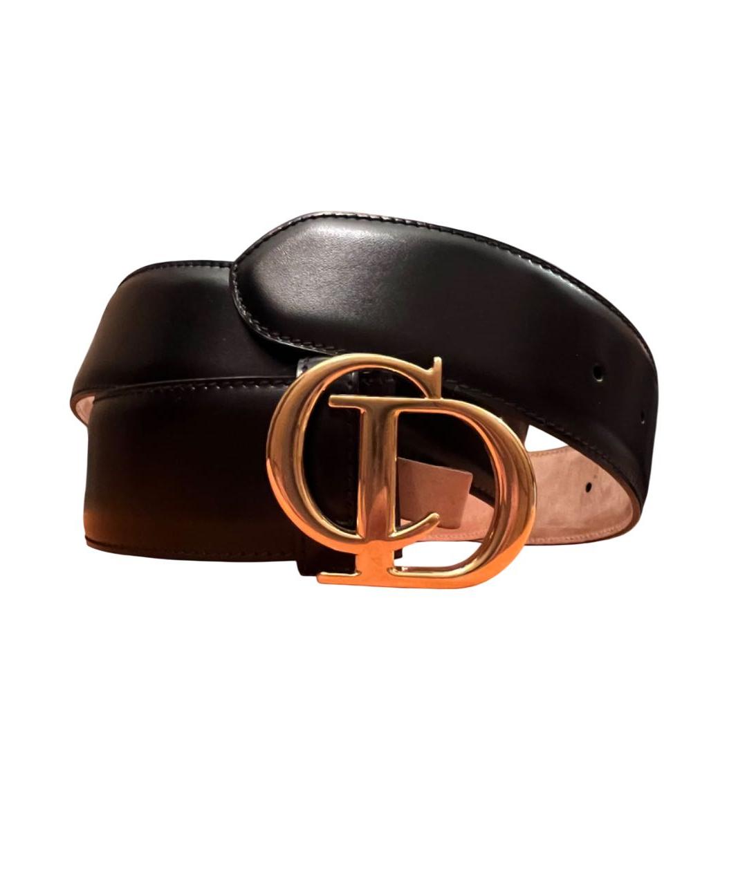 CHRISTIAN DIOR Черный кожаный ремень, фото 6