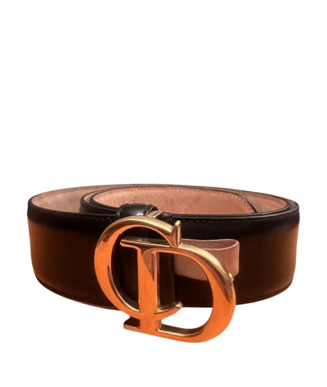 CHRISTIAN DIOR Черный кожаный ремень, фото 1