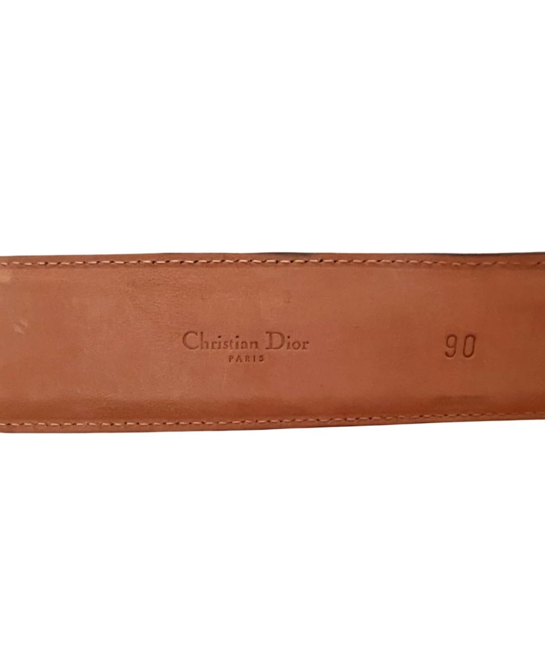 CHRISTIAN DIOR Черный кожаный ремень, фото 3