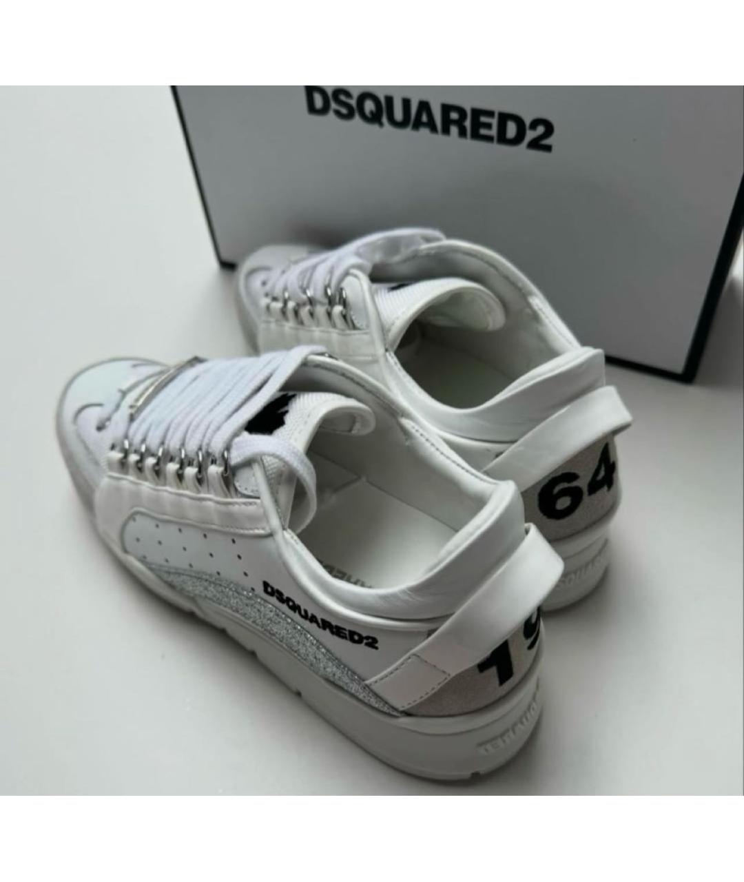 DSQUARED2 Белые кожаные кроссовки, фото 5