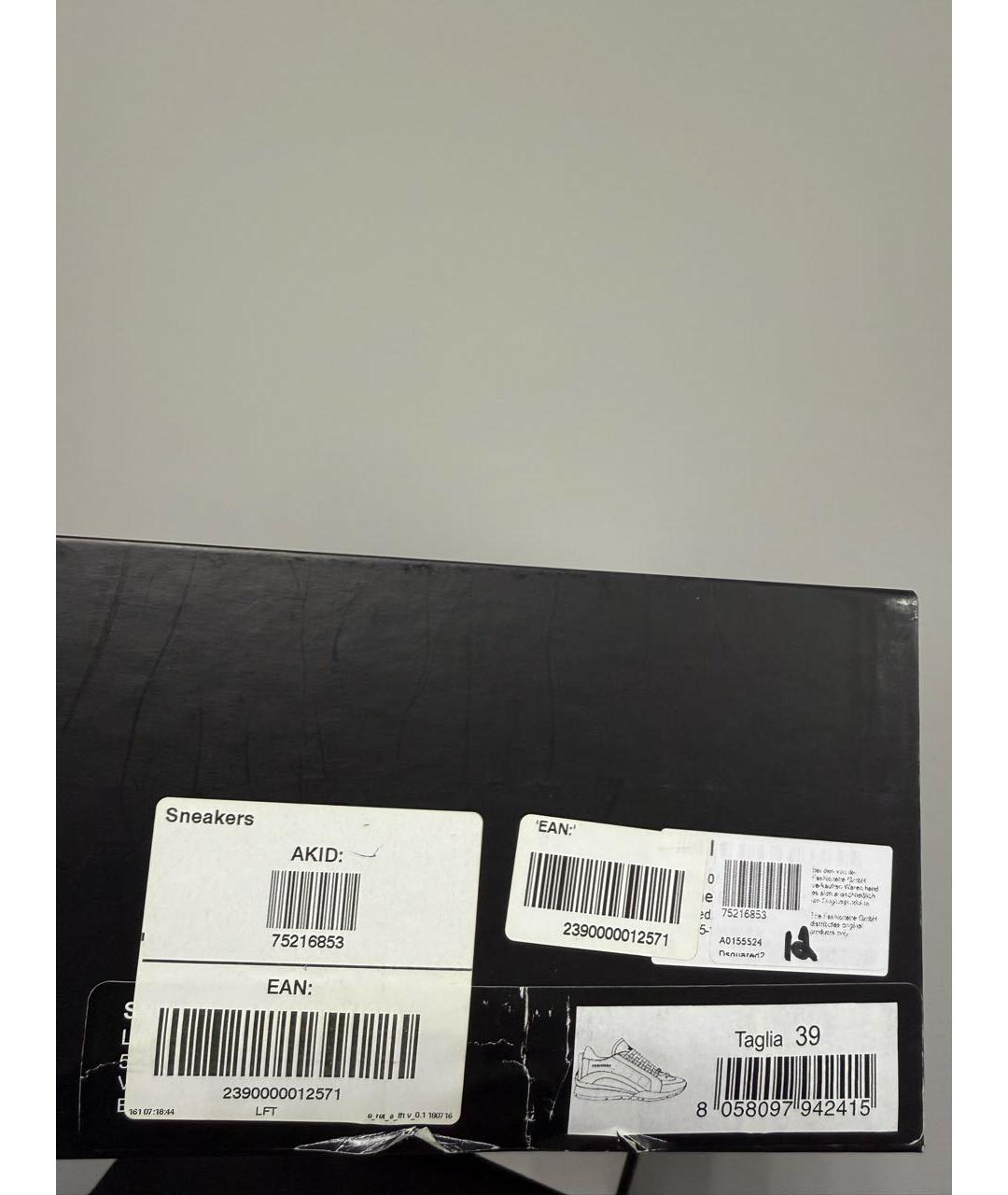 DSQUARED2 Белые кожаные кроссовки, фото 7