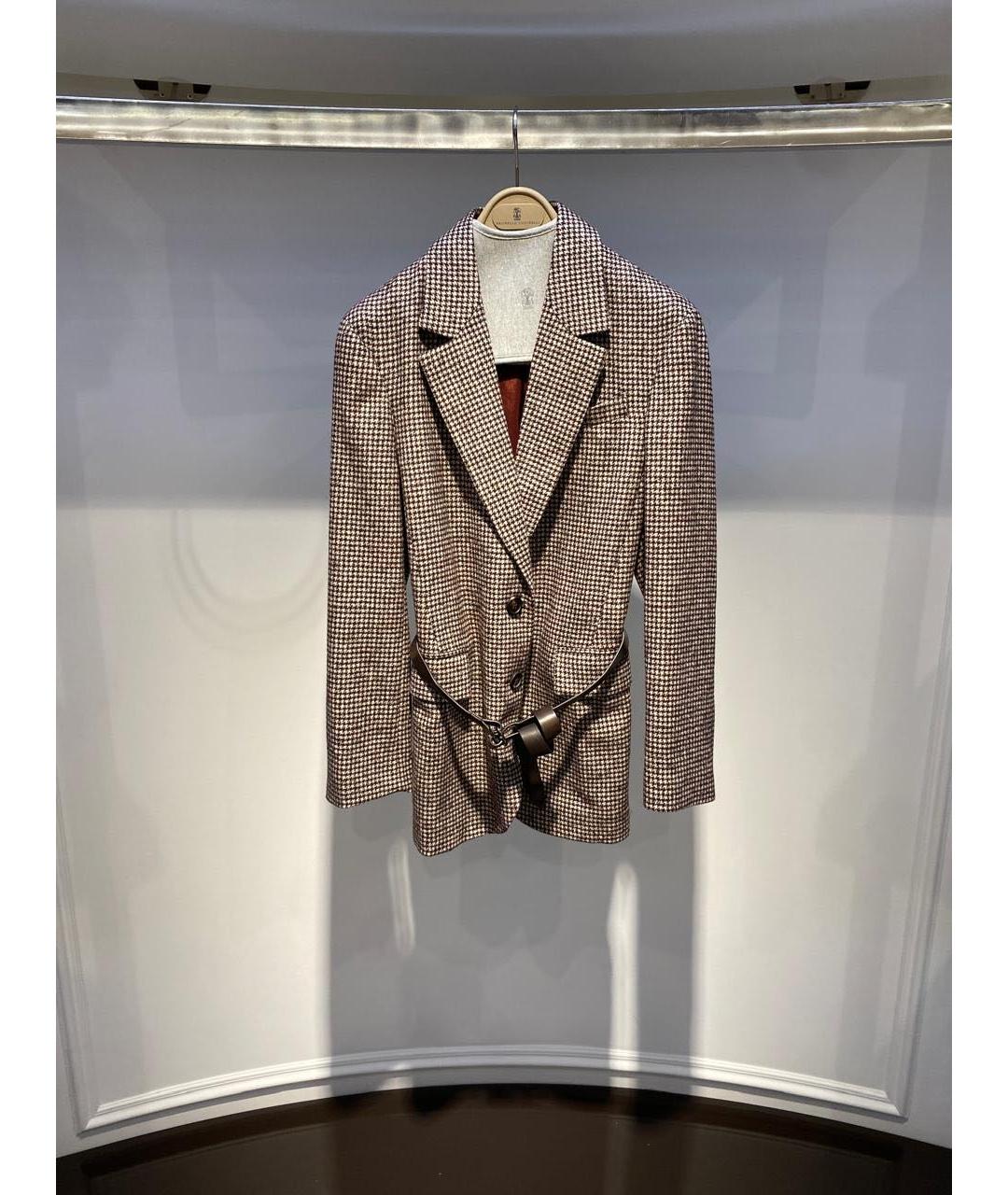 BRUNELLO CUCINELLI Коричневый шерстяной жакет/пиджак, фото 2