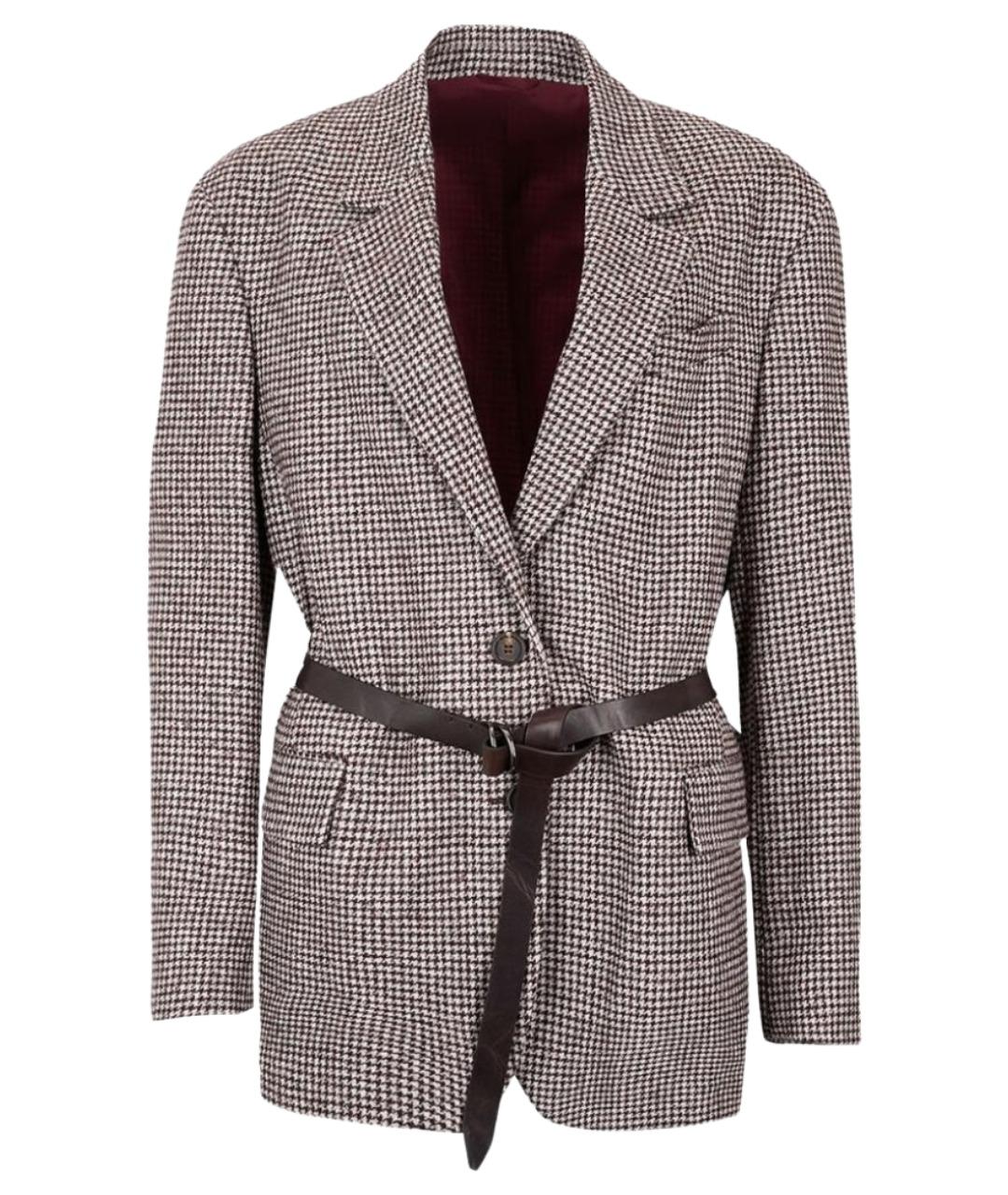 BRUNELLO CUCINELLI Коричневый шерстяной жакет/пиджак, фото 1