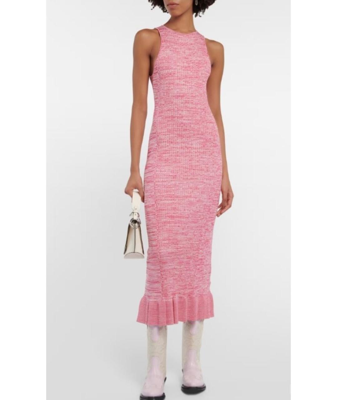 GANNI Розовое вискозное повседневное платье, фото 8
